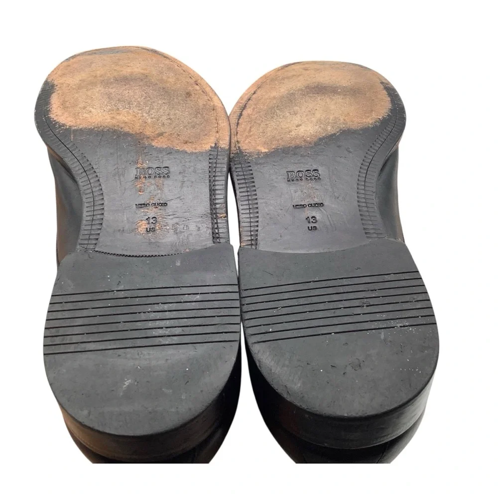 Hugo boss Classic Black Leather Men's‎ Shoes size 13